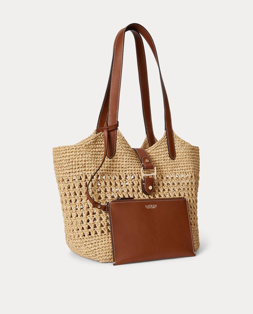 Mala Tipo Tote Tasha de Ráfia. Natural-3