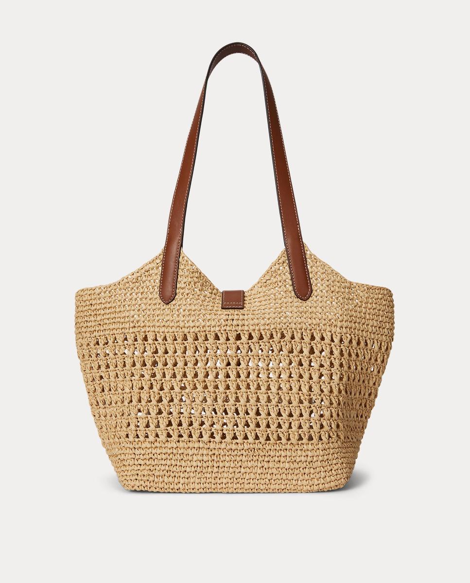 Mala Tipo Tote Tasha de Ráfia. Natural-4