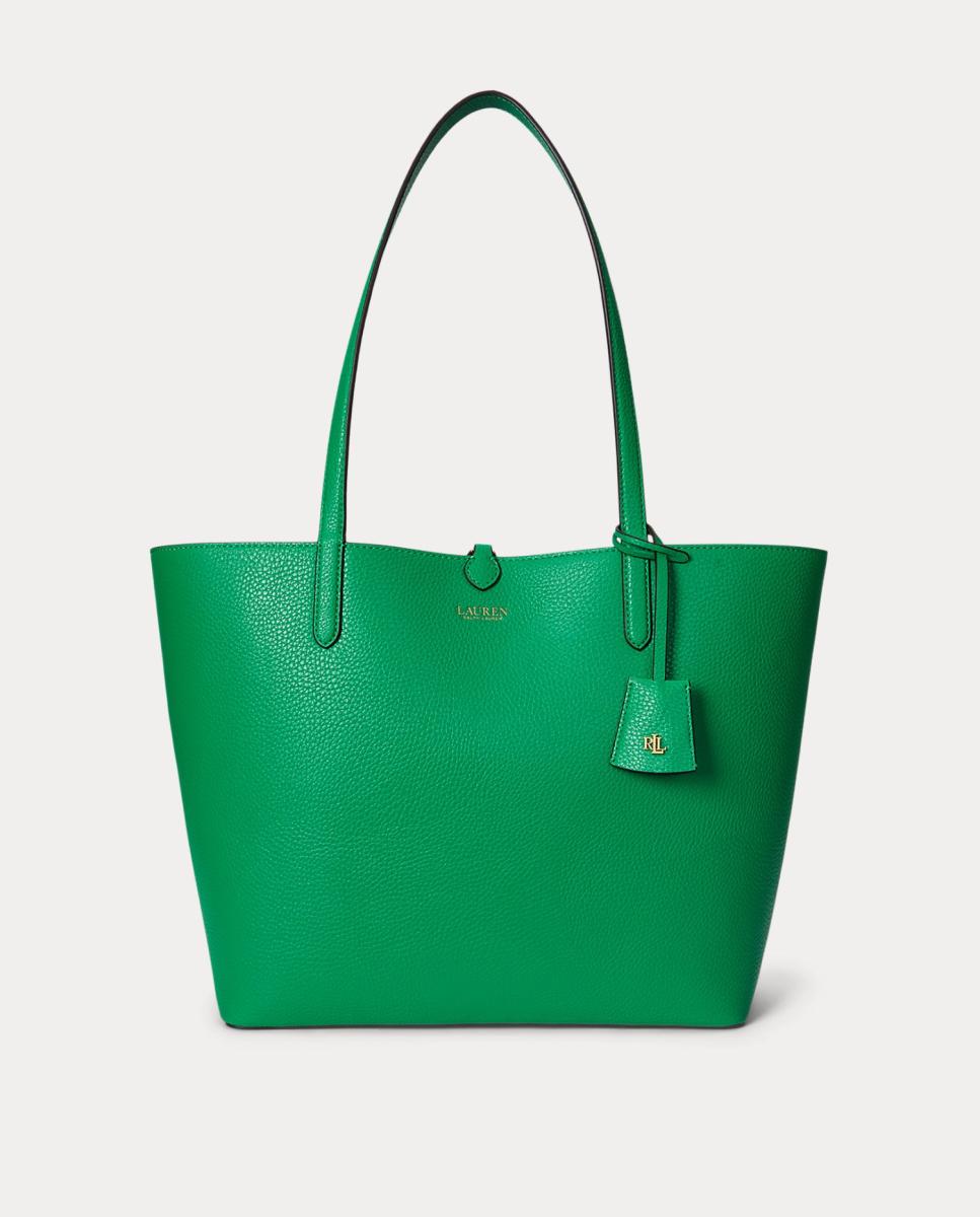Mala Tipo Tote Reversível em Pele. Verde-1