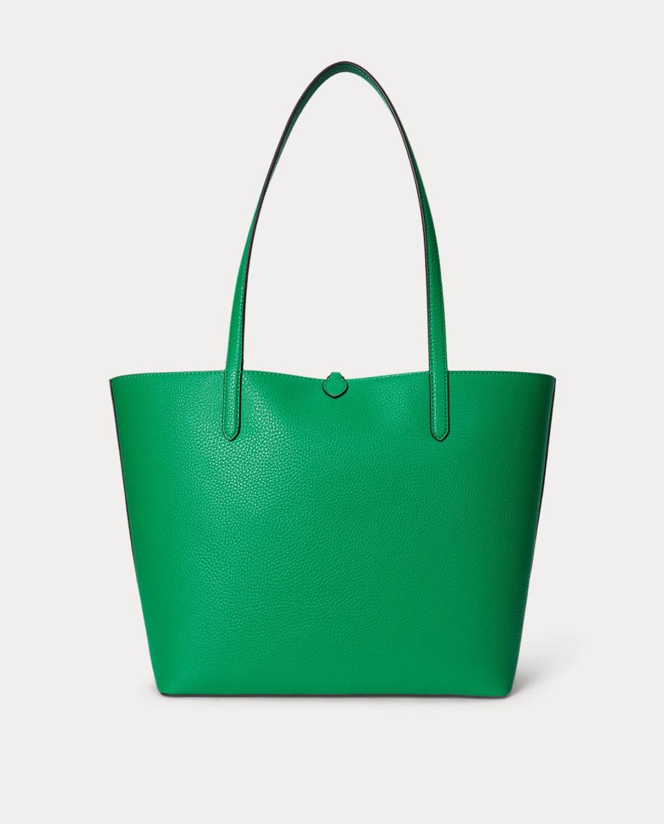 Mala Tipo Tote Reversível em Pele. Verde-4