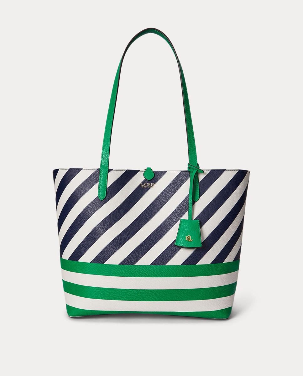 Mala Tipo Tote Reversível em Pele. Verde-6