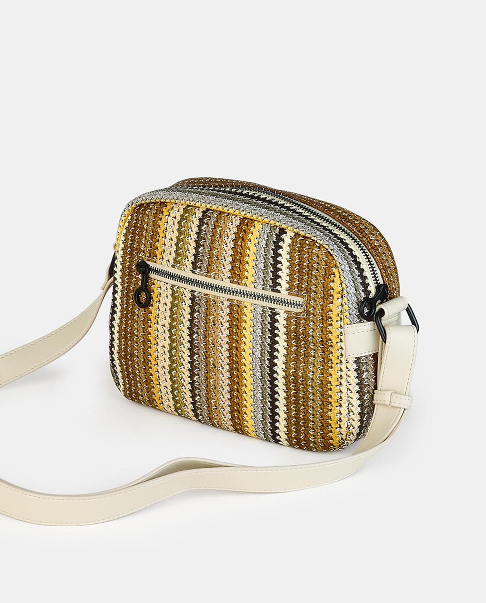 Mala Crossbody com Fecho de Correr Castanho-claro-2