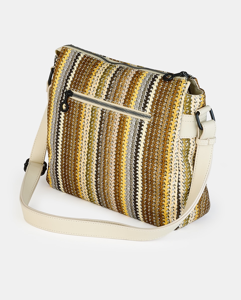 Mala Crossbody com Fecho de Correr Castanho-claro-2