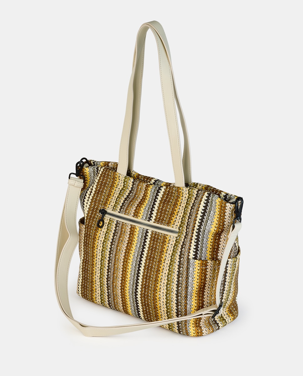 Mala Shopper com Fecho de Correr Castanho-claro-2