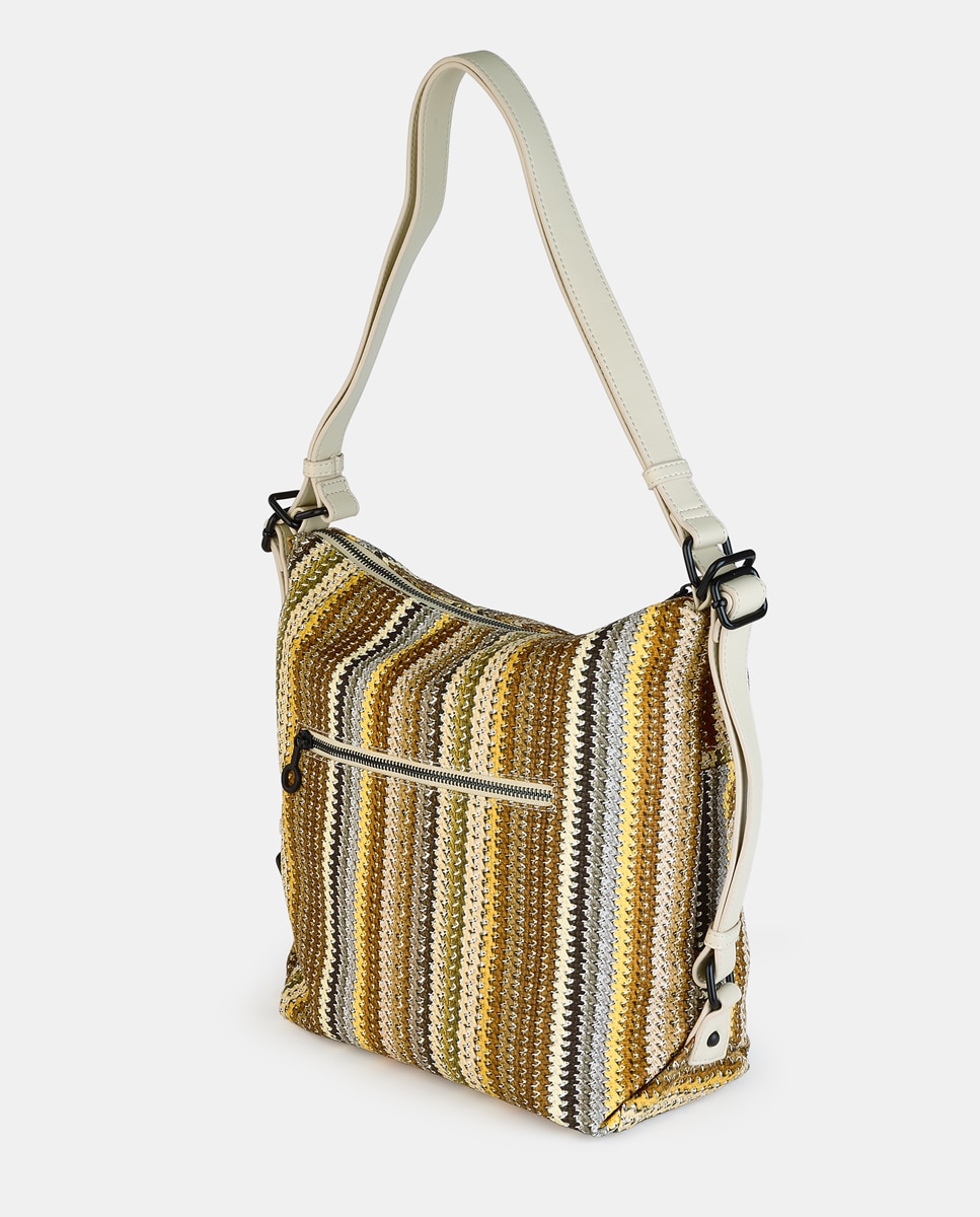 Mala-Mochila com Fecho de Correr Castanho-claro-2