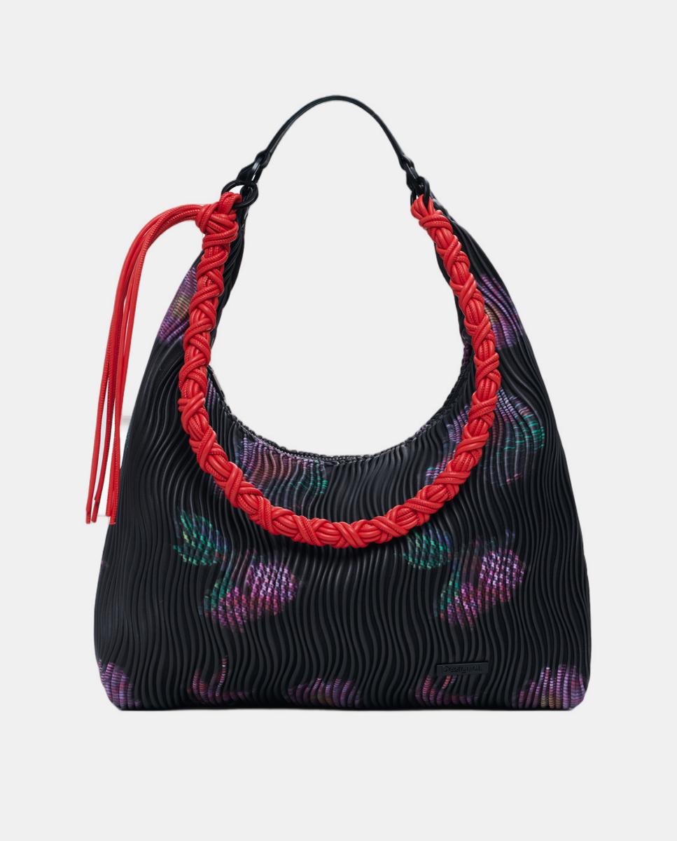 Mala Média Oval com Textura Preto-1