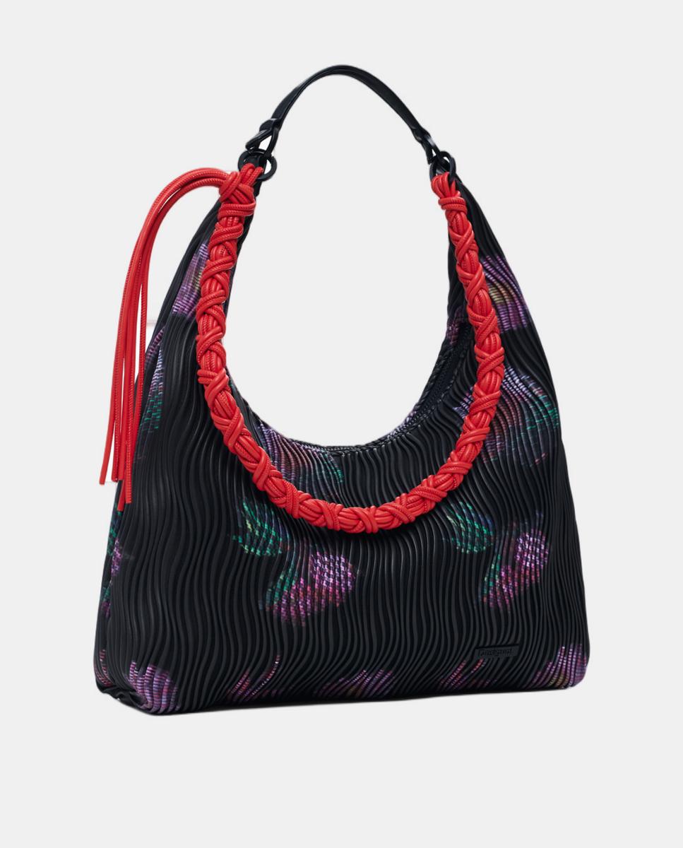 Mala Média Oval com Textura Preto-2