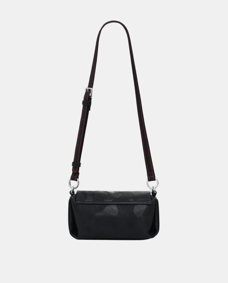 Mala Pequena com Relevo Floral Preto-3