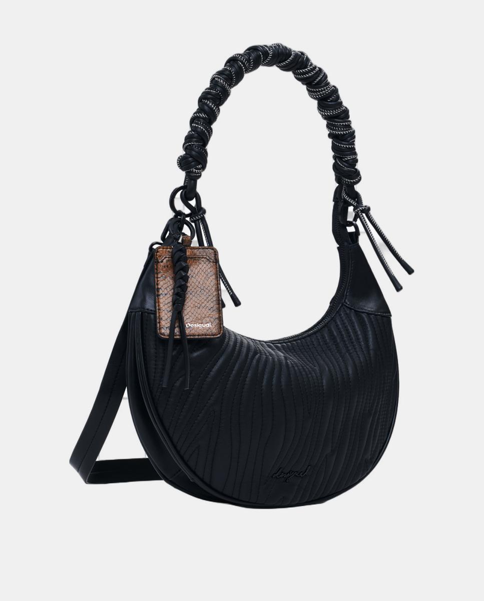 Mala Média Oval com Relevo Preto-2