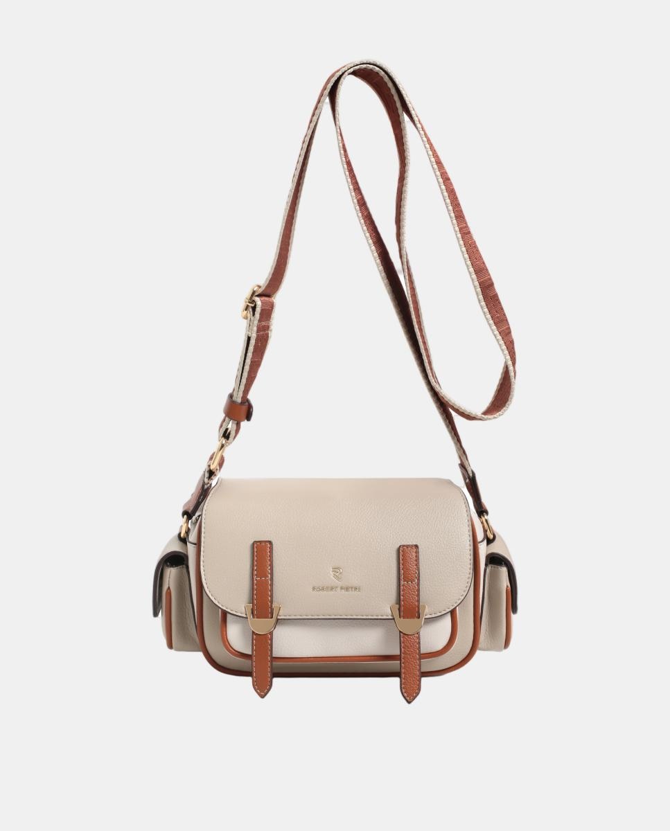 Imagem 0 de Mala Crossbody em PU com Bolsos e Aba