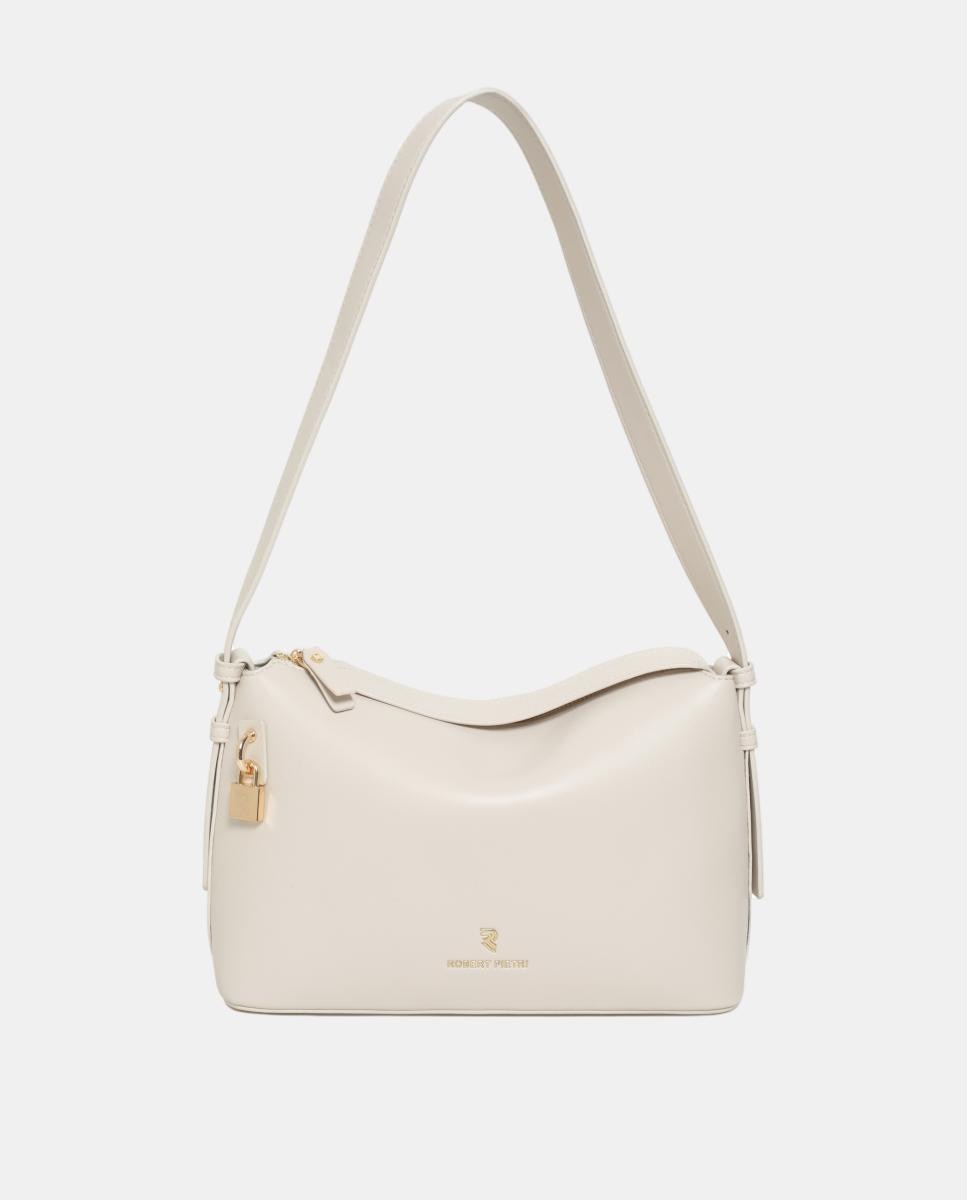 Imagem 0 de Mala Hobo em PU e Napa com Adorno de Cadeado