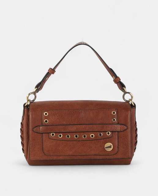 Imagem 0 de Mala a Tiracolo em PU e Pele com Fecho de Correr e Aba