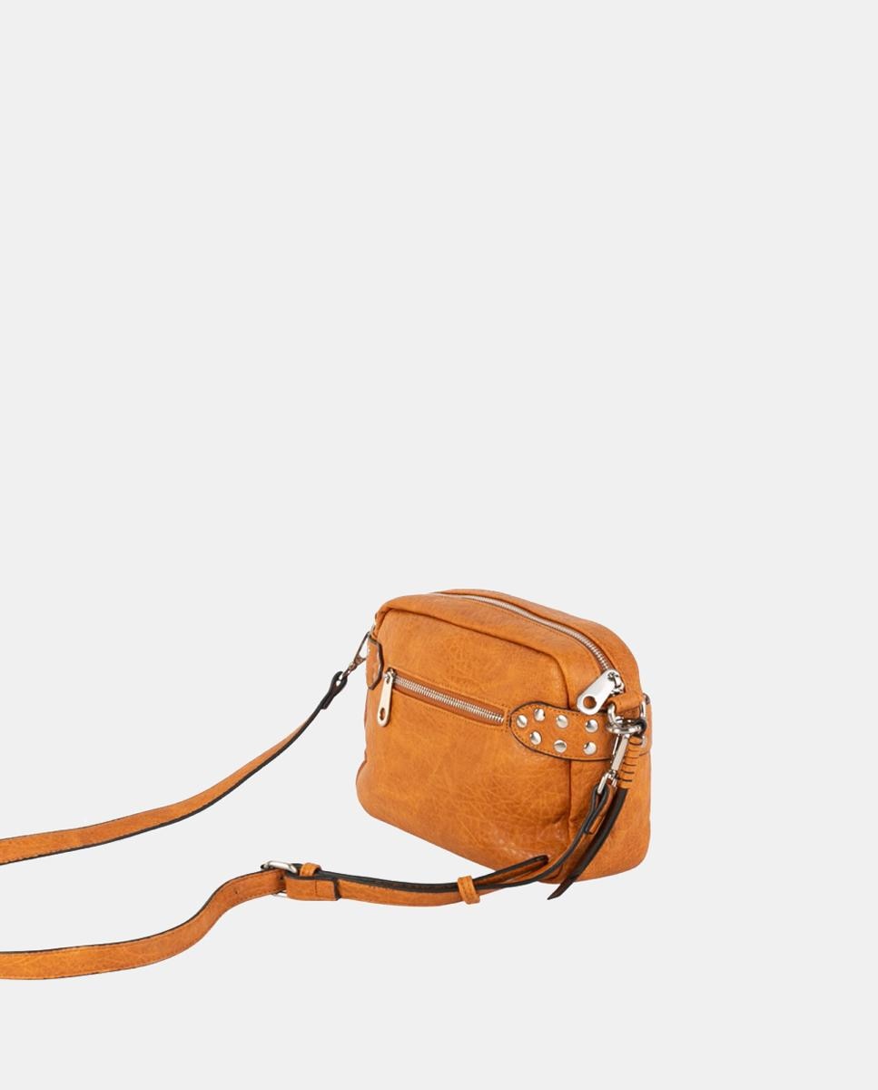Mala a Tiracolo Compacta em Material Sintético Premium, com Acabamentos Resistentes e Fecho de Correr Camel-2
