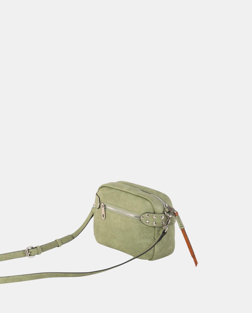Mala a Tiracolo Compacta em Material Sintético Premium, com Acabamentos Resistentes e Fecho de Correr Verde-2