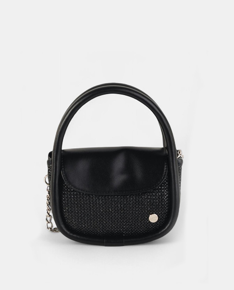 Imagem 0 de Mala de Mão Pequena com Alça Rígida em Polipele, Estrutura Compacta e Corrente Metálica