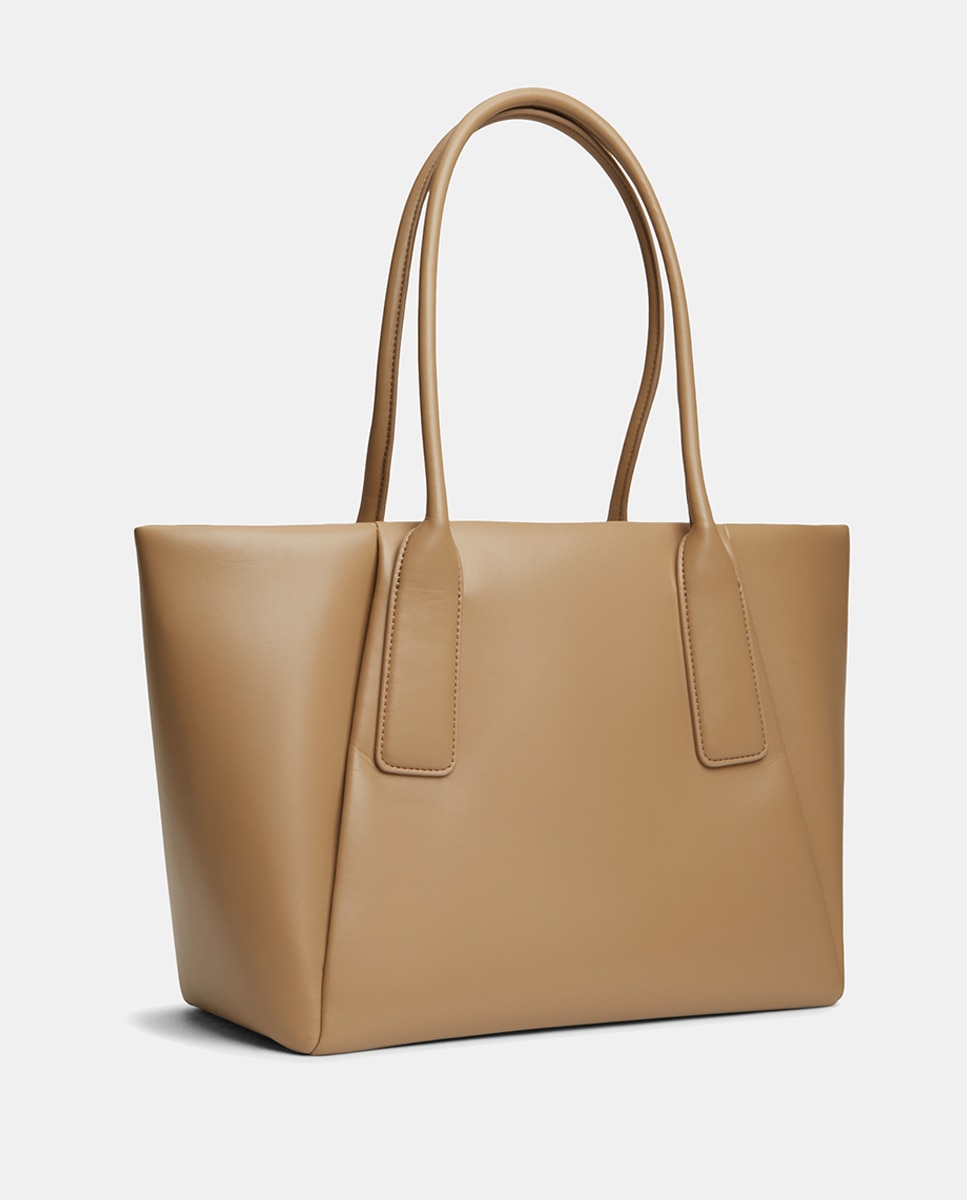 Mala Tipo Tote com Logótipo Bege-4