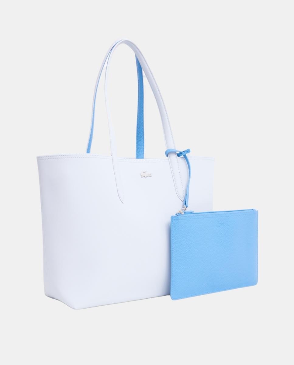 Mala Shopper Reversível com Logótipo Metálico - Castanho Azul-claro-3