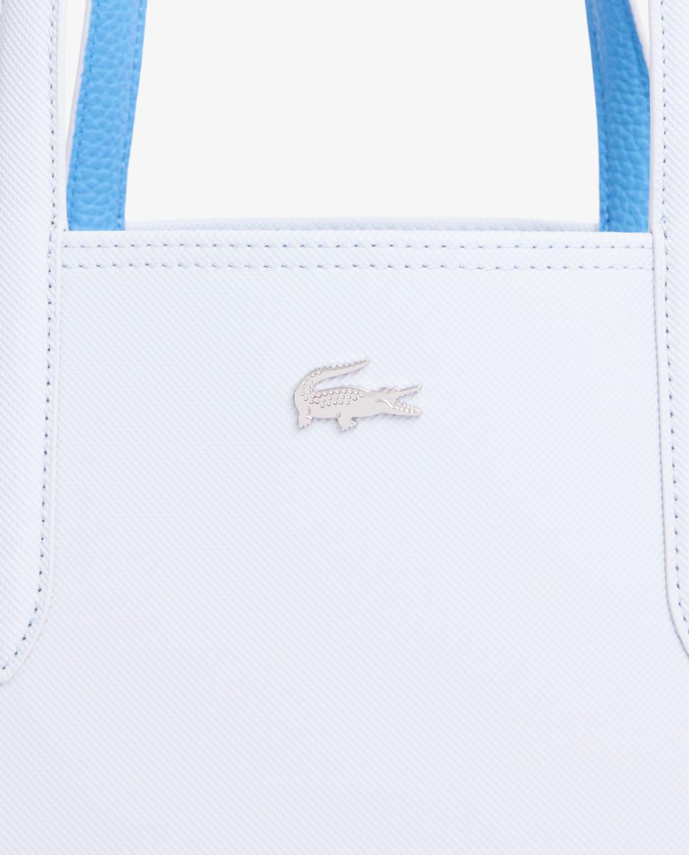Mala Shopper Reversível com Logótipo Metálico - Castanho Azul-claro-4