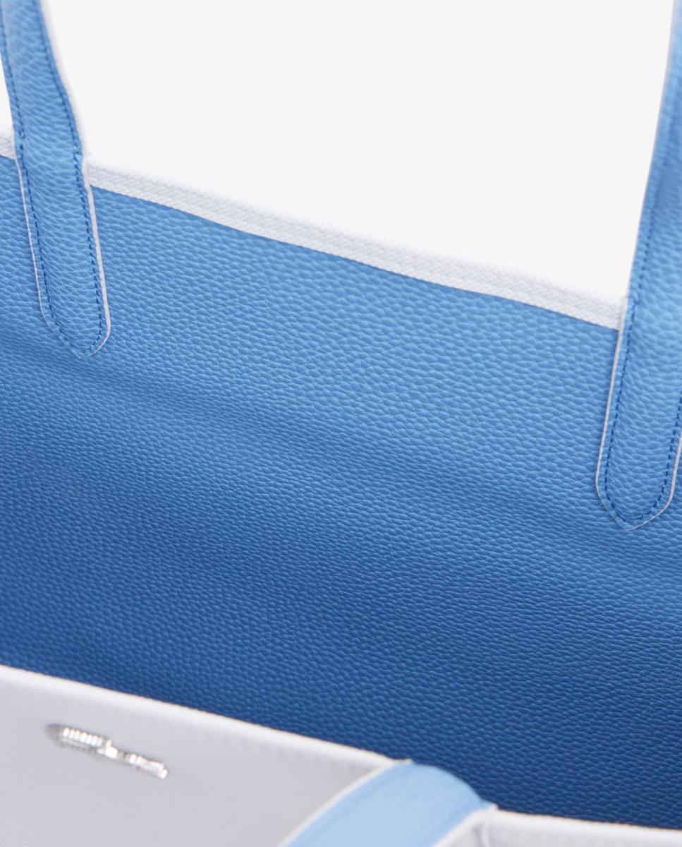 Mala Shopper Reversível com Logótipo Metálico - Castanho Azul-claro-5