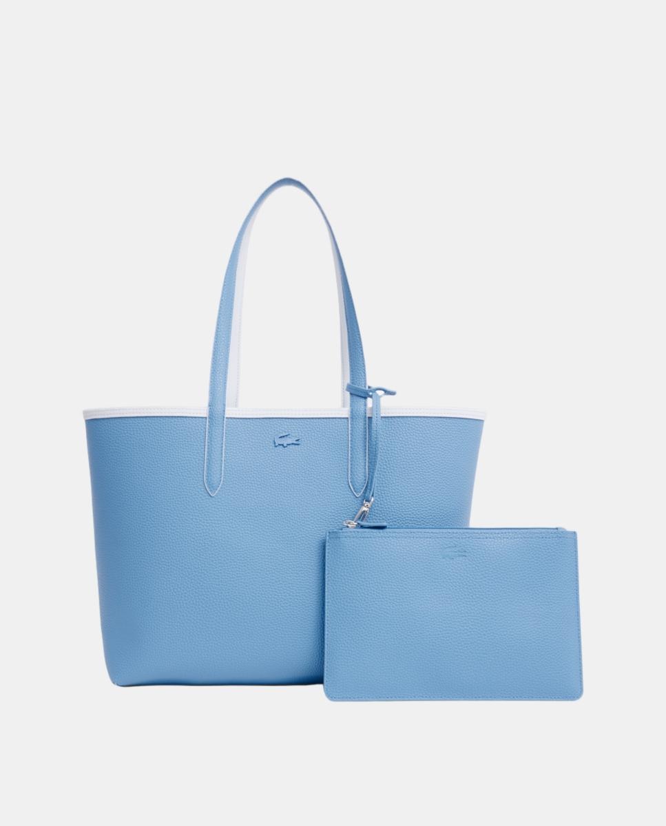 Mala Shopper Reversível com Logótipo Metálico - Castanho Azul-claro-6