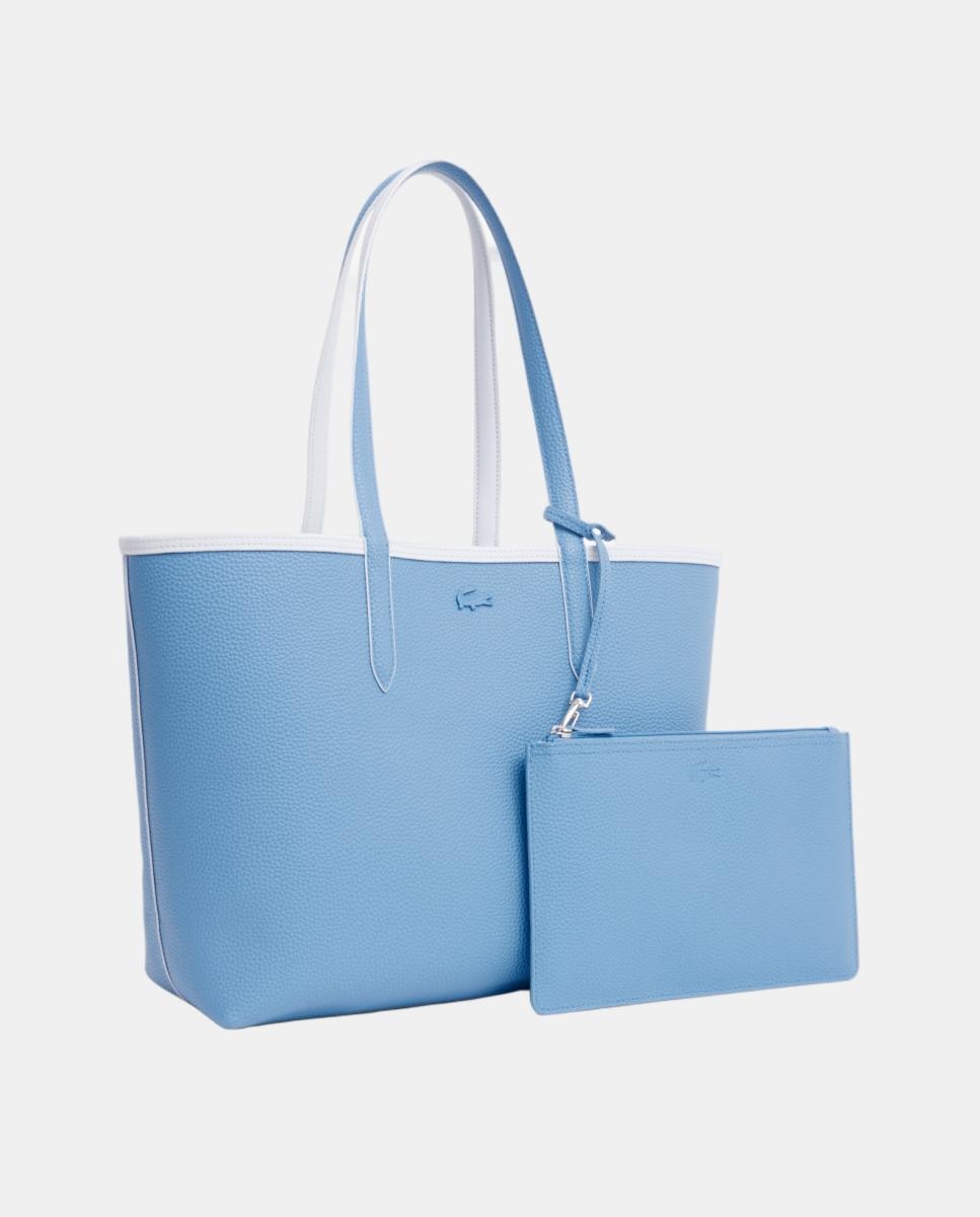 Mala Shopper Reversível com Logótipo Metálico - Castanho Azul-claro-7