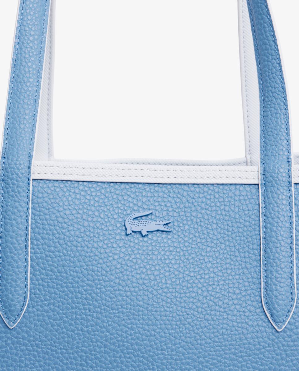 Mala Shopper Reversível com Logótipo Metálico - Castanho Azul-claro-8