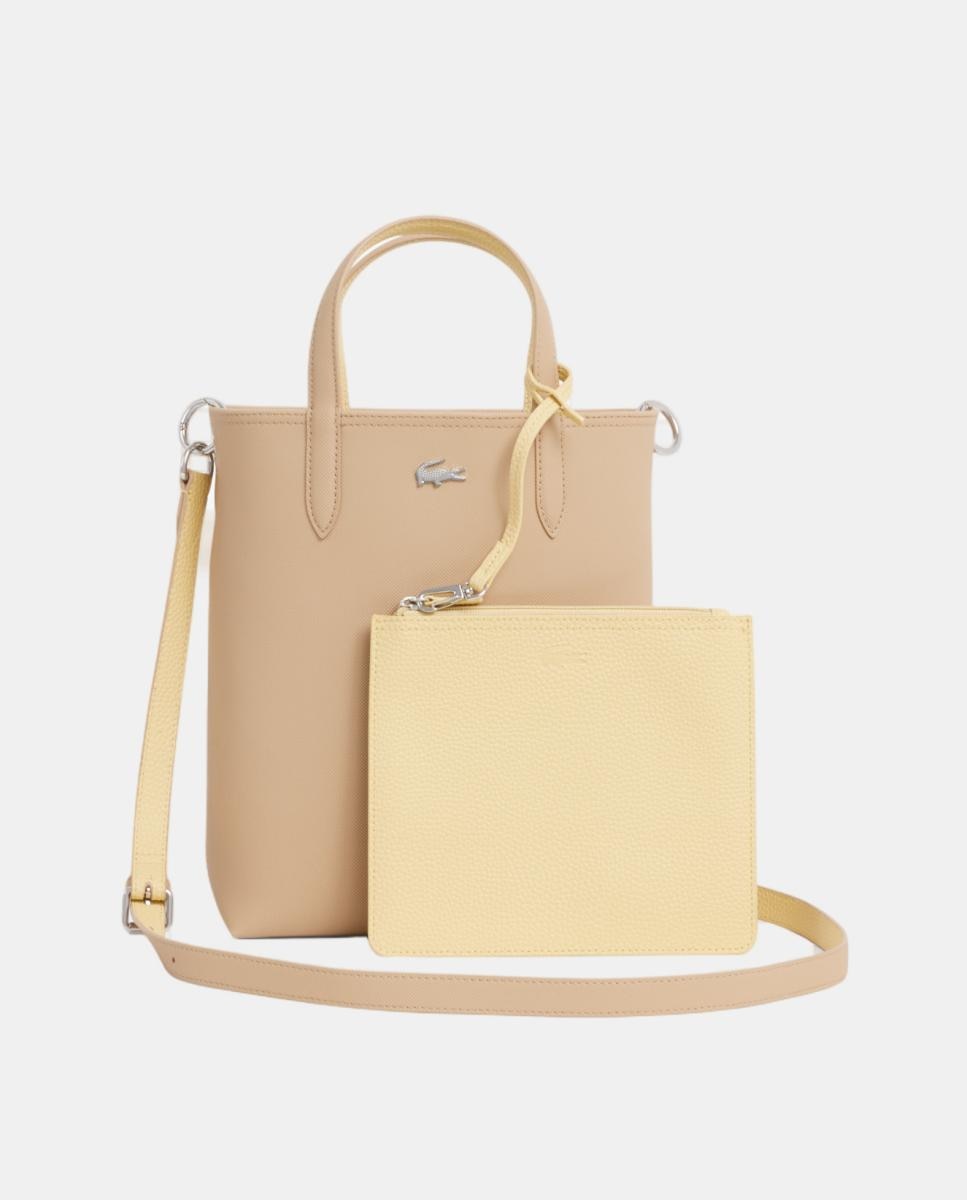 Mala Tipo Tote Reversível com Logótipo Prateado - Bordeaux/Taupe Bege-1