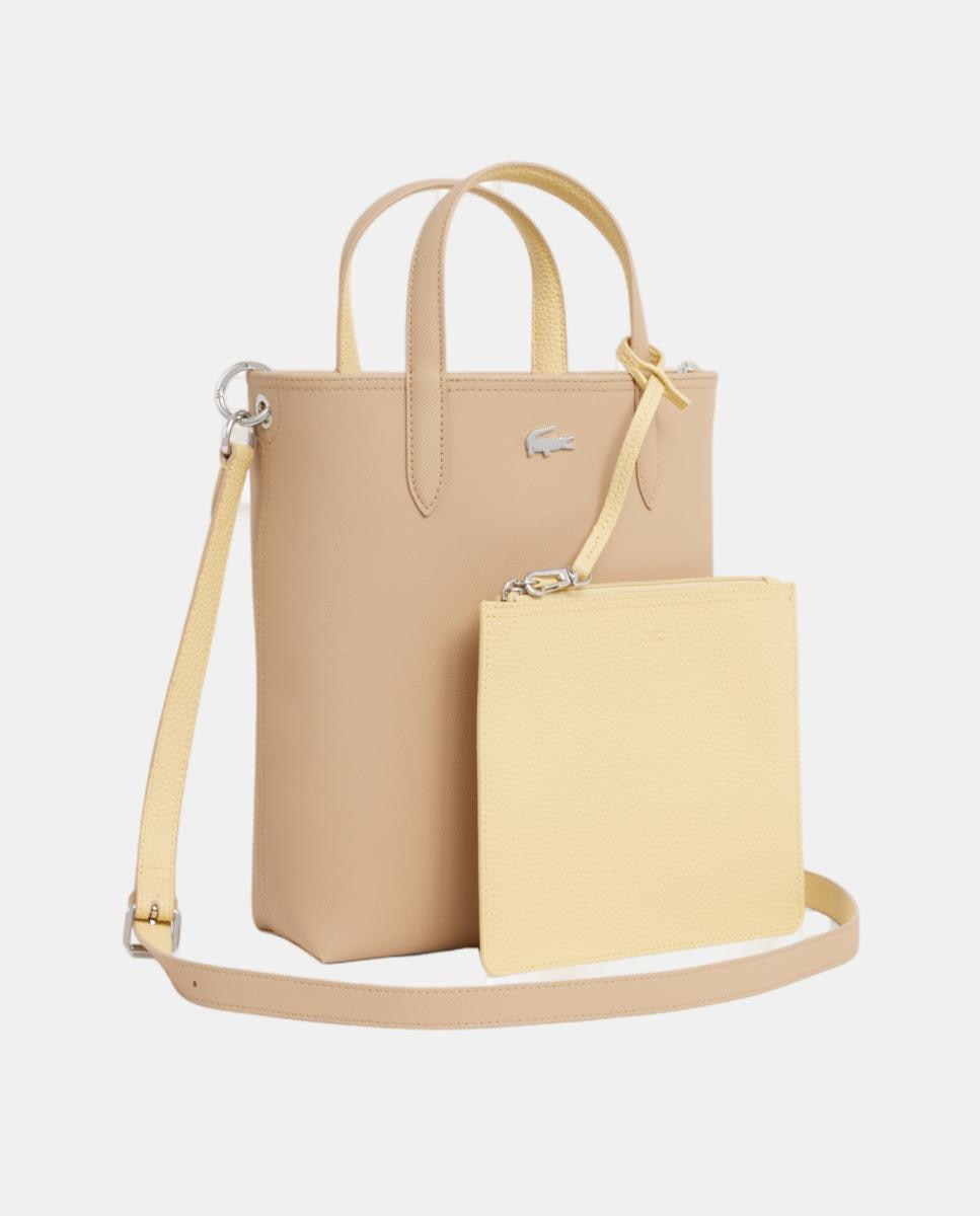 Mala Tipo Tote Reversível com Logótipo Prateado - Bordeaux/Taupe Bege-3