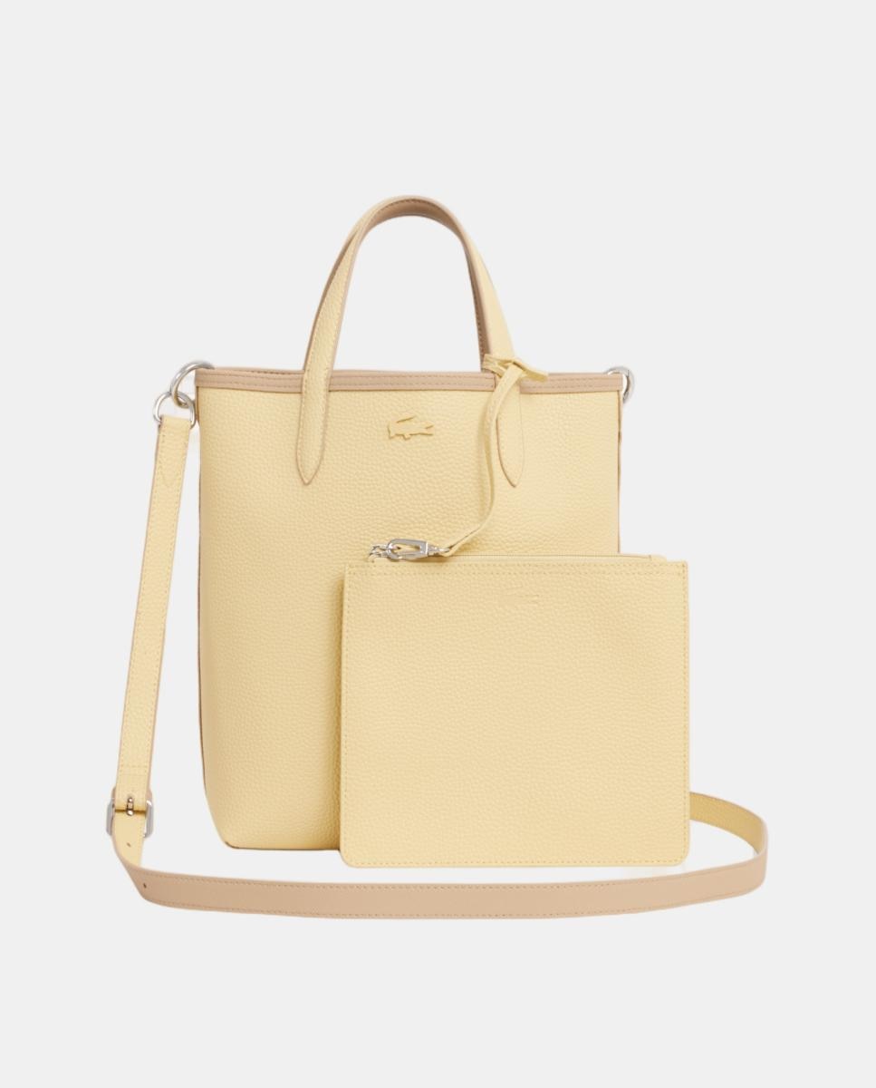 Mala Tipo Tote Reversível com Logótipo Prateado - Bordeaux/Taupe Bege-5