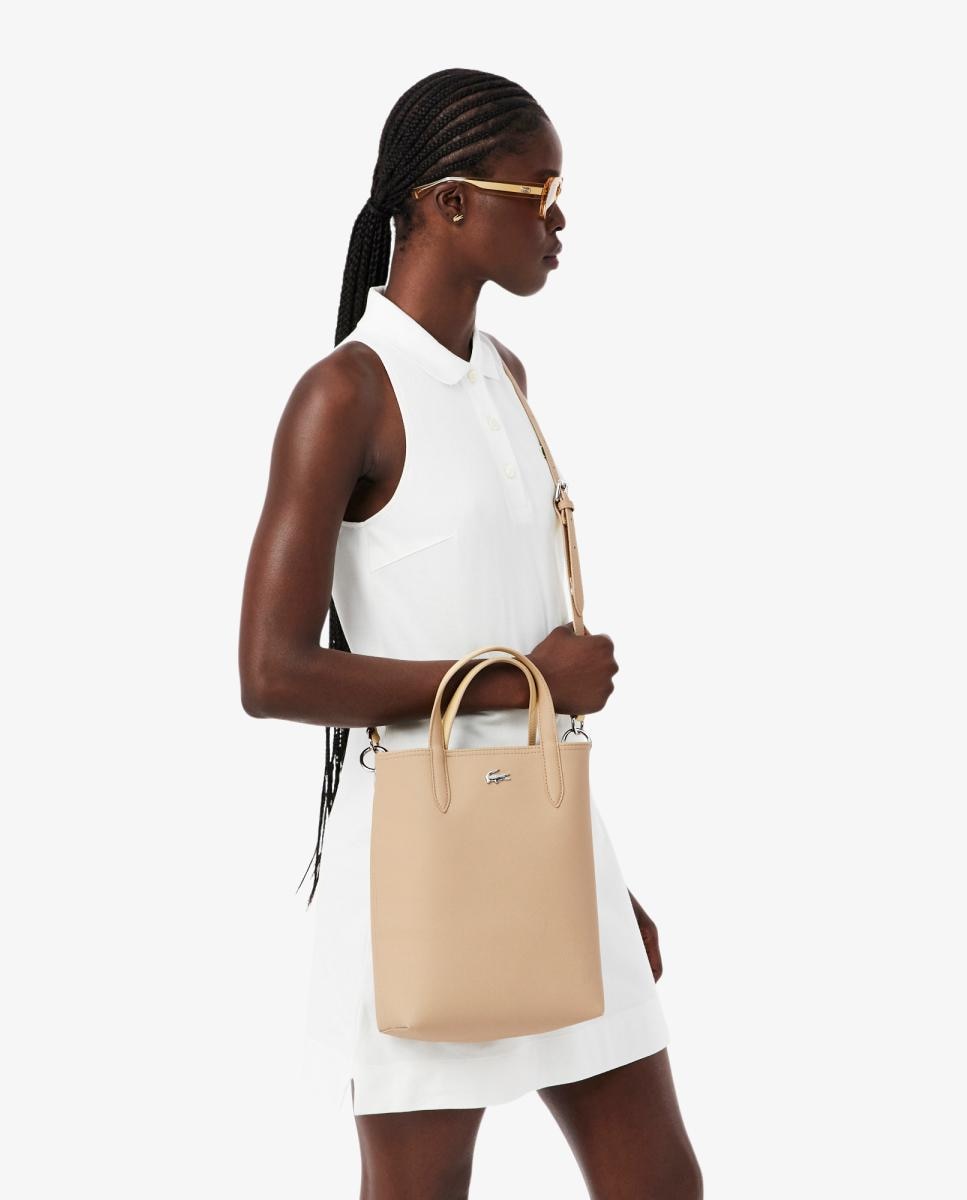 Mala Tipo Tote Reversível com Logótipo Prateado - Bordeaux/Taupe Bege-9
