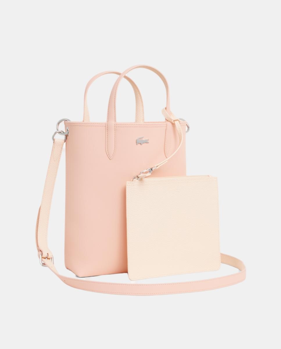 Mala Tipo Tote Reversível com Logótipo Prateado - Bordeaux/Taupe Rosa-3