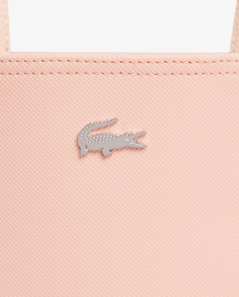 Mala Tipo Tote Reversível com Logótipo Prateado - Bordeaux/Taupe Rosa-4