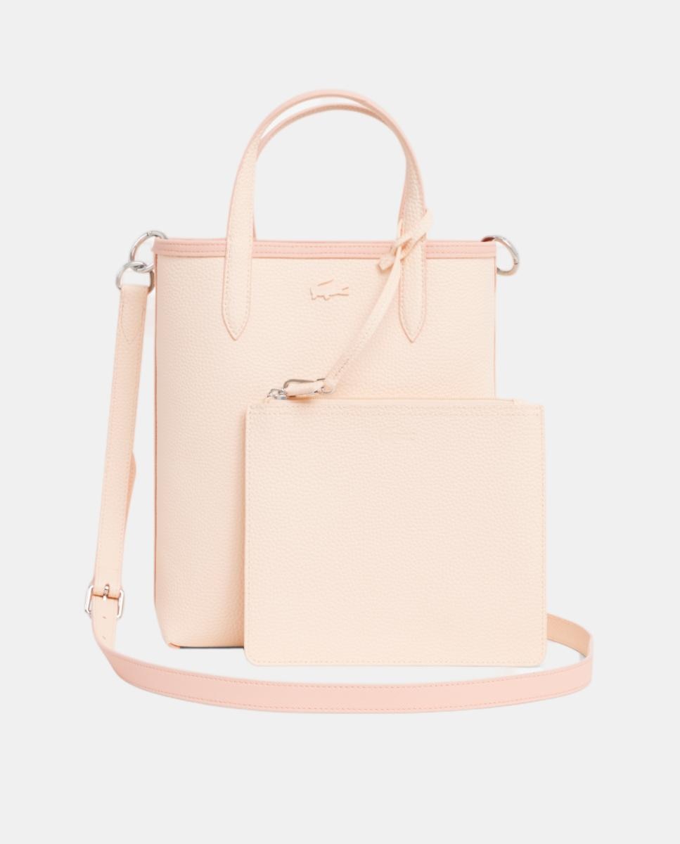 Mala Tipo Tote Reversível com Logótipo Prateado - Bordeaux/Taupe Rosa-5