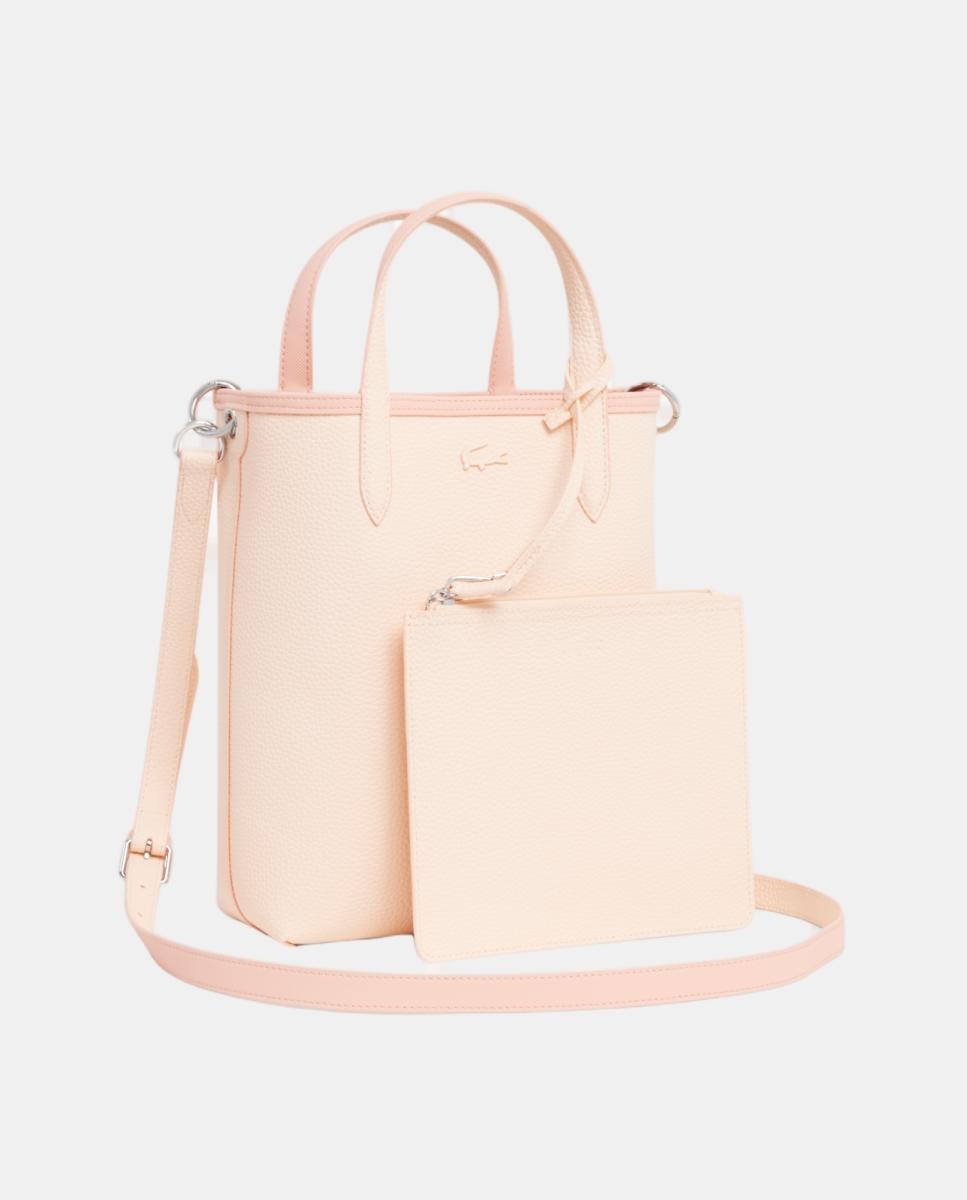 Mala Tipo Tote Reversível com Logótipo Prateado - Bordeaux/Taupe Rosa-7