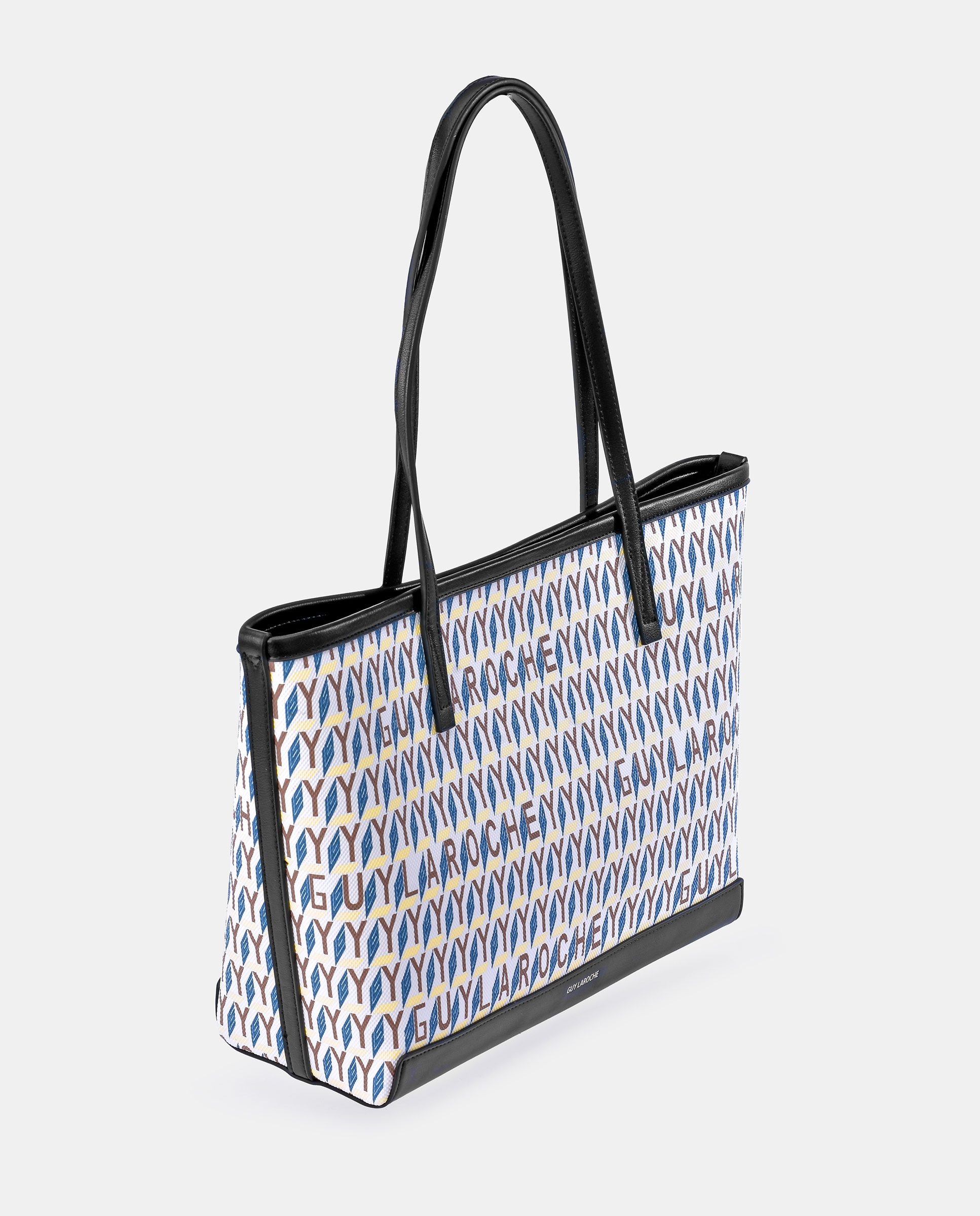 Mala Shopper Grande em Lona com Alças Compridas Branco-2