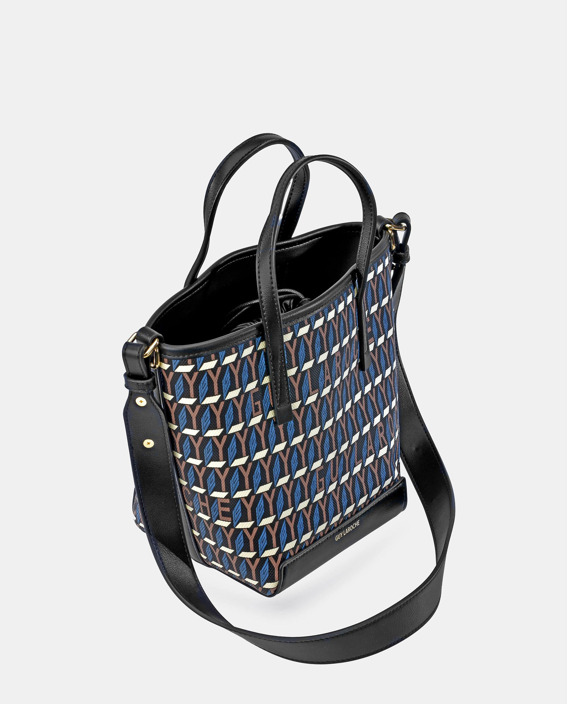 Mala Bucket com Alça de Mão e Alça de Tiracolo em Lona Azul-2
