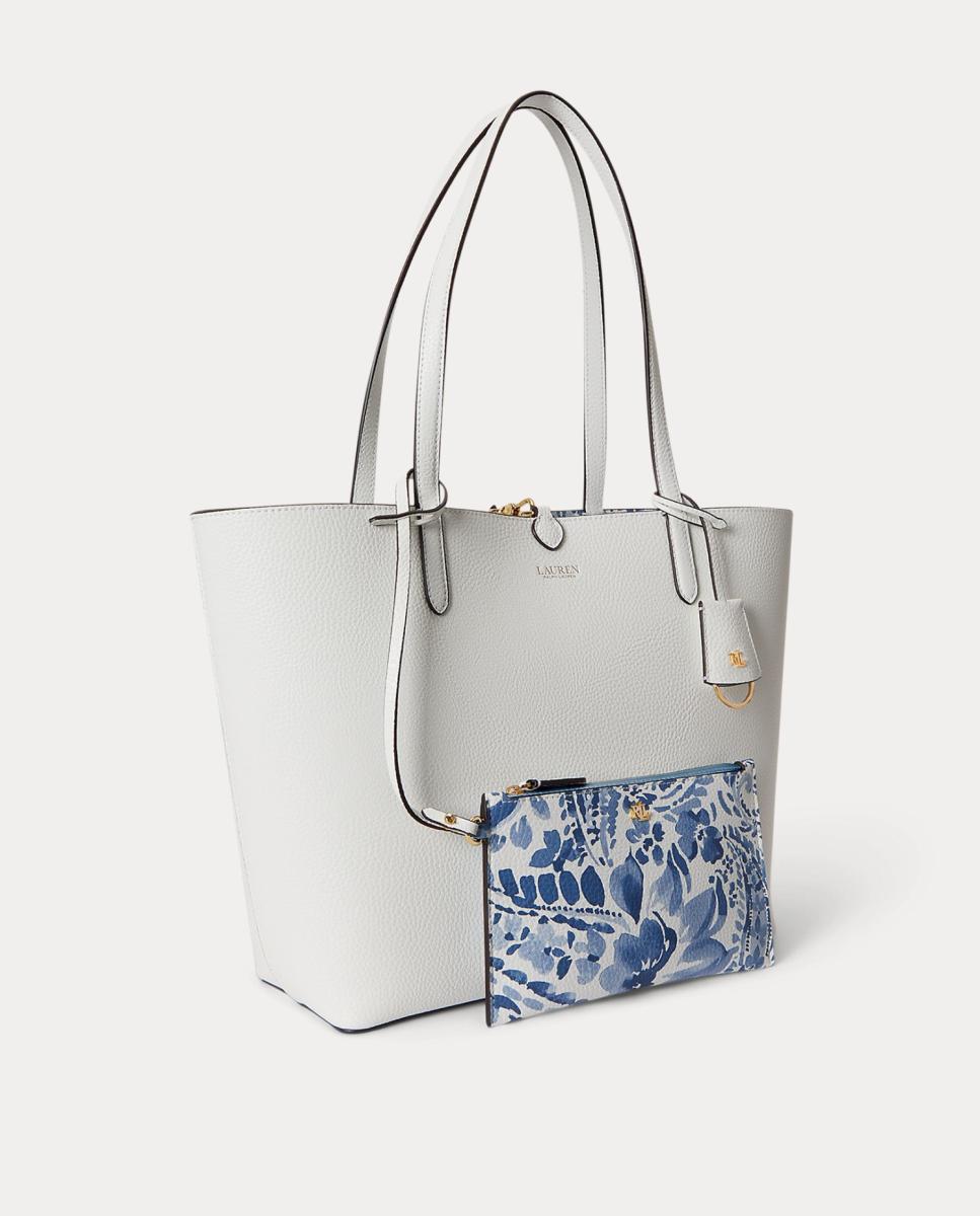 Mala Tipo Tote Reversível em Pele Branco-2