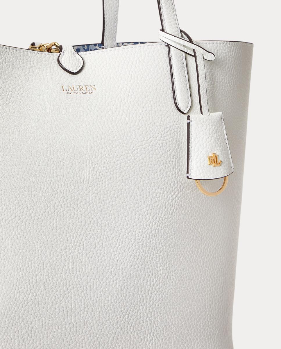 Mala Tipo Tote Reversível em Pele Branco-5