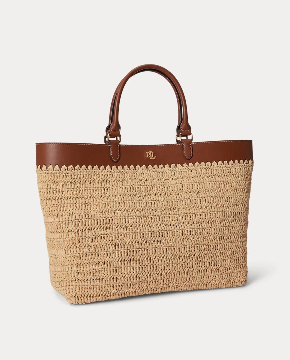 Mala Tipo Tote Kyla Grande de Ráfia Natural-2