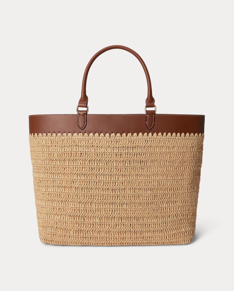 Mala Tipo Tote Kyla Grande de Ráfia Natural-3