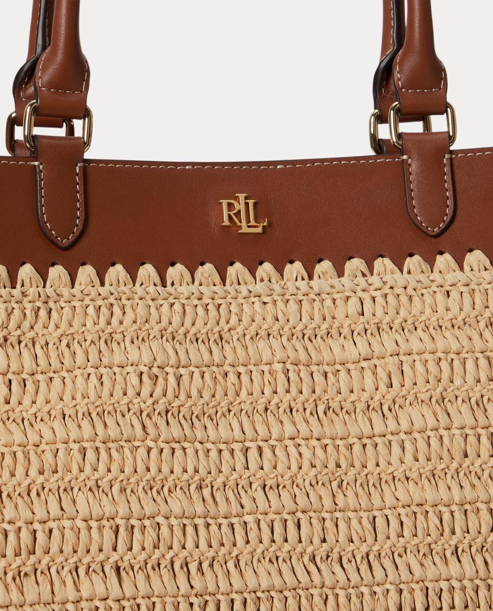 Mala Tipo Tote Kyla Grande de Ráfia Natural-5