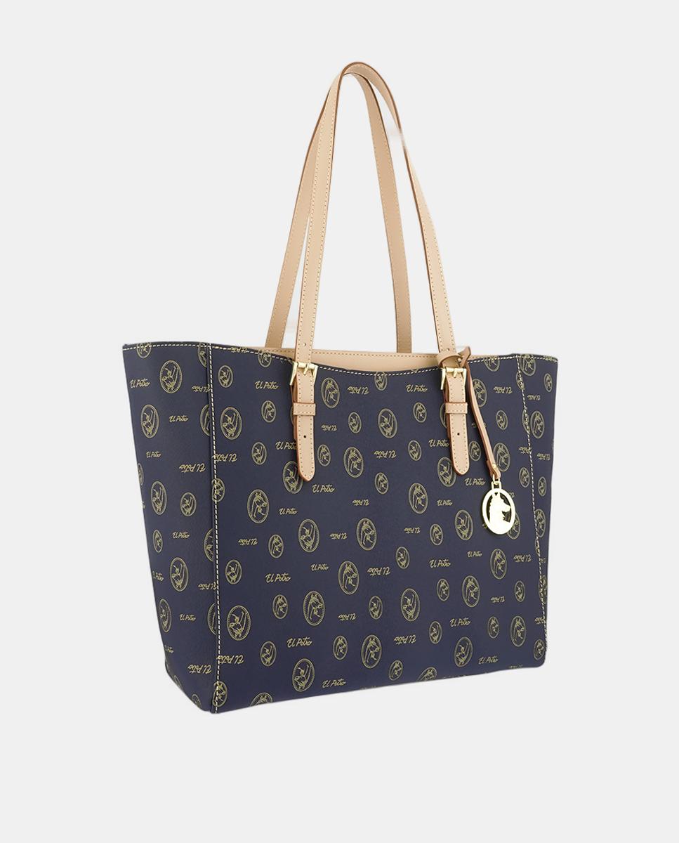 Mala Shopper com Alças Ajustáveis Azul-2