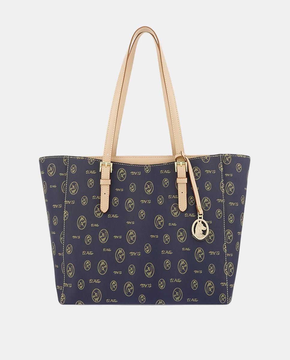 Mala Shopper com Alças Ajustáveis Azul-3