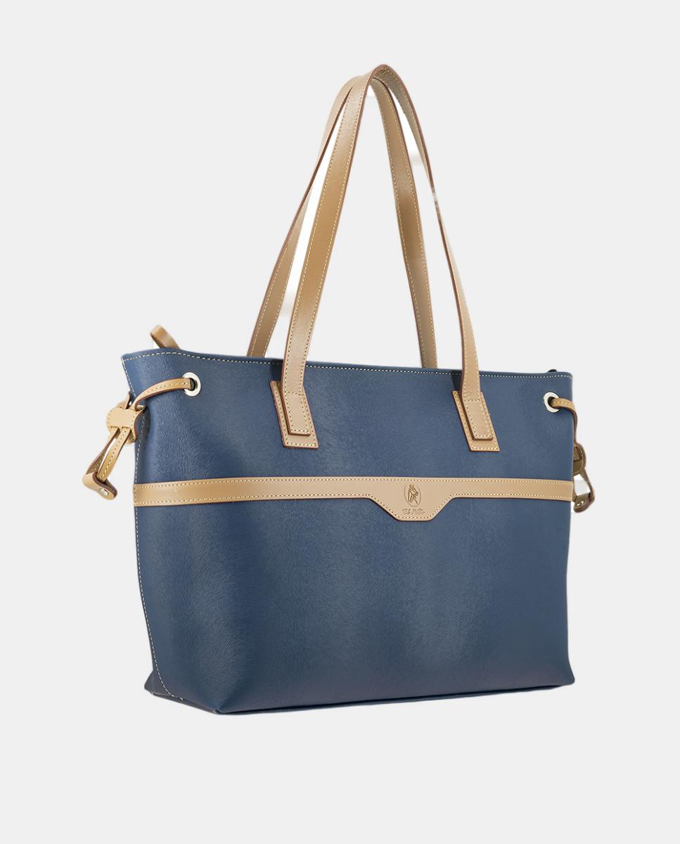 Mala Shopper com Alças Ajustáveis Azul-2