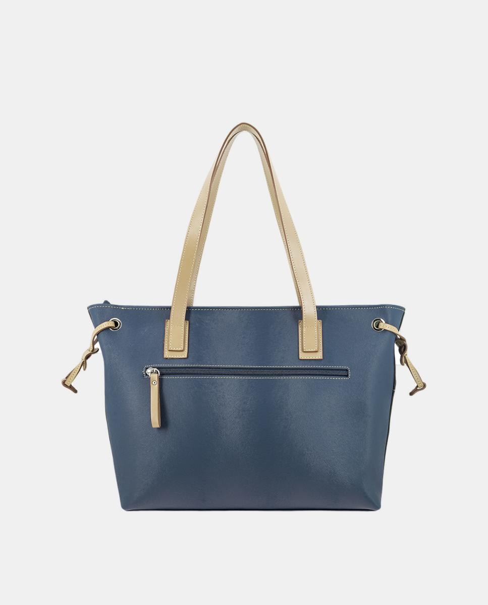 Mala Shopper com Alças Ajustáveis Azul-3