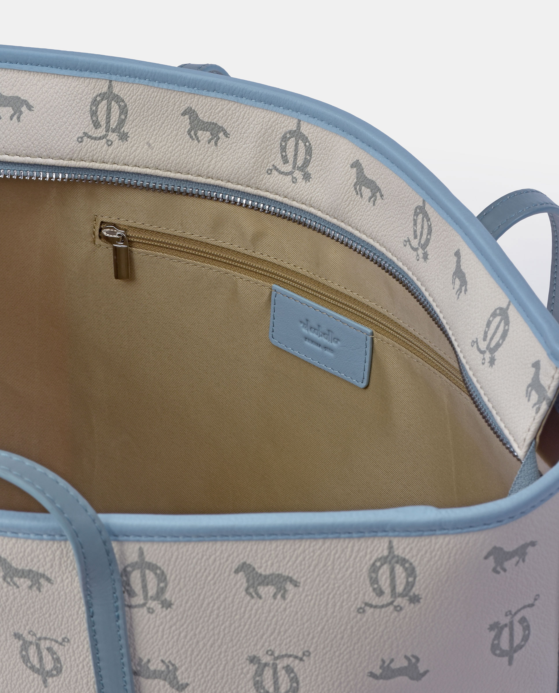Mala Shopper em Pele e Lona Branco-gelo-4