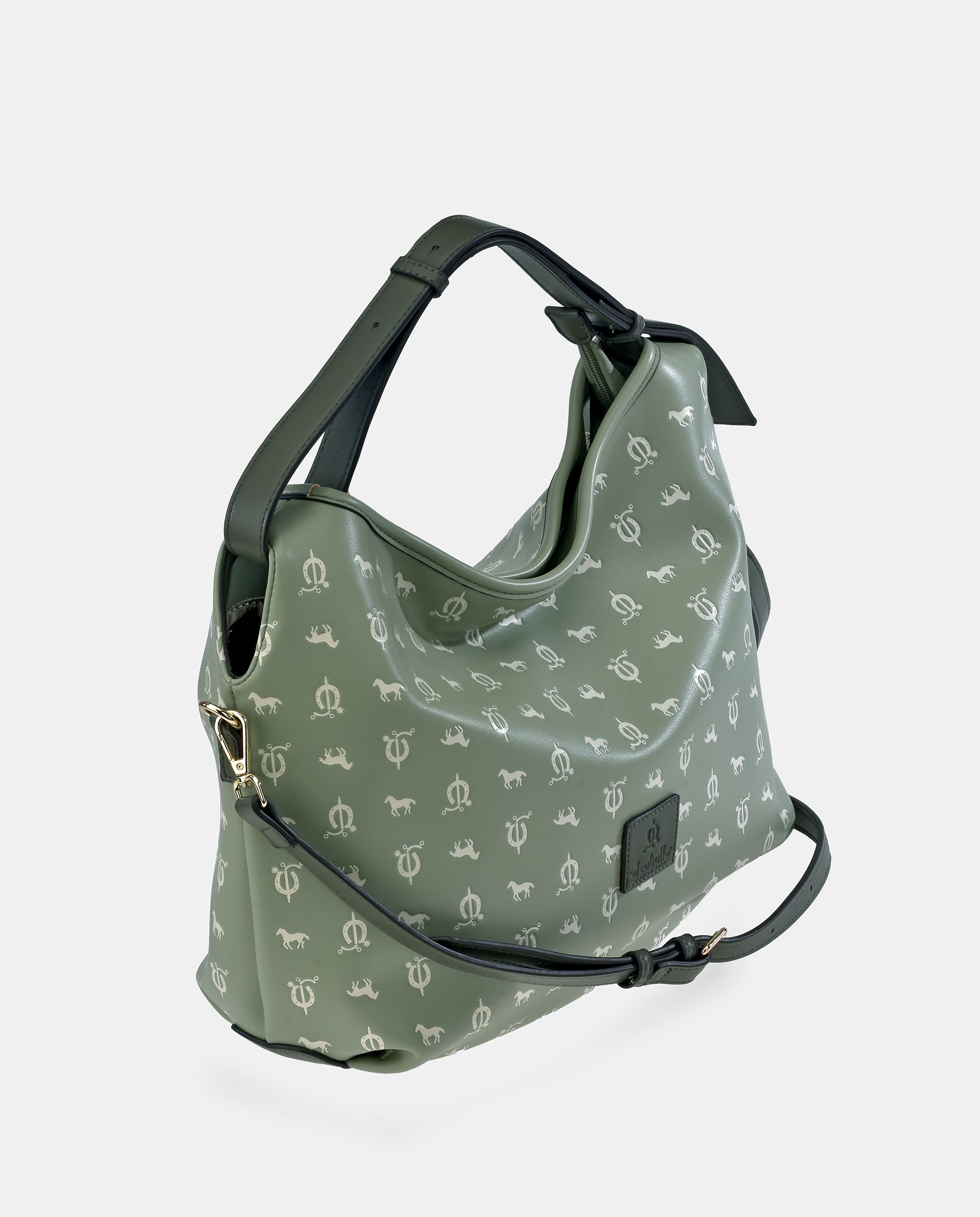 Mala Hobo em PU com Efeito de Logótipo Verde Água-2