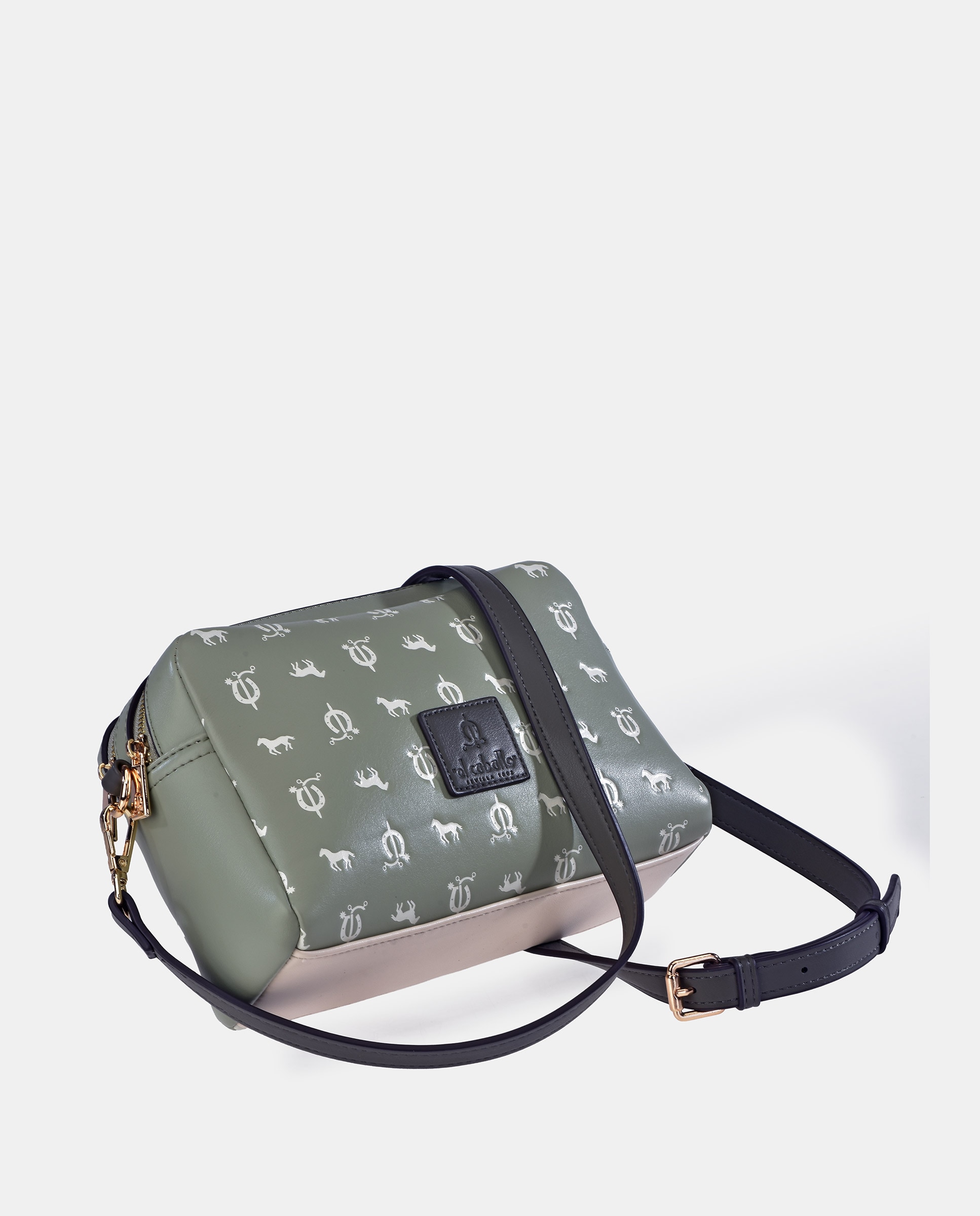 Mala Crossbody em PU com Efeito de Logótipo Verde Água-3