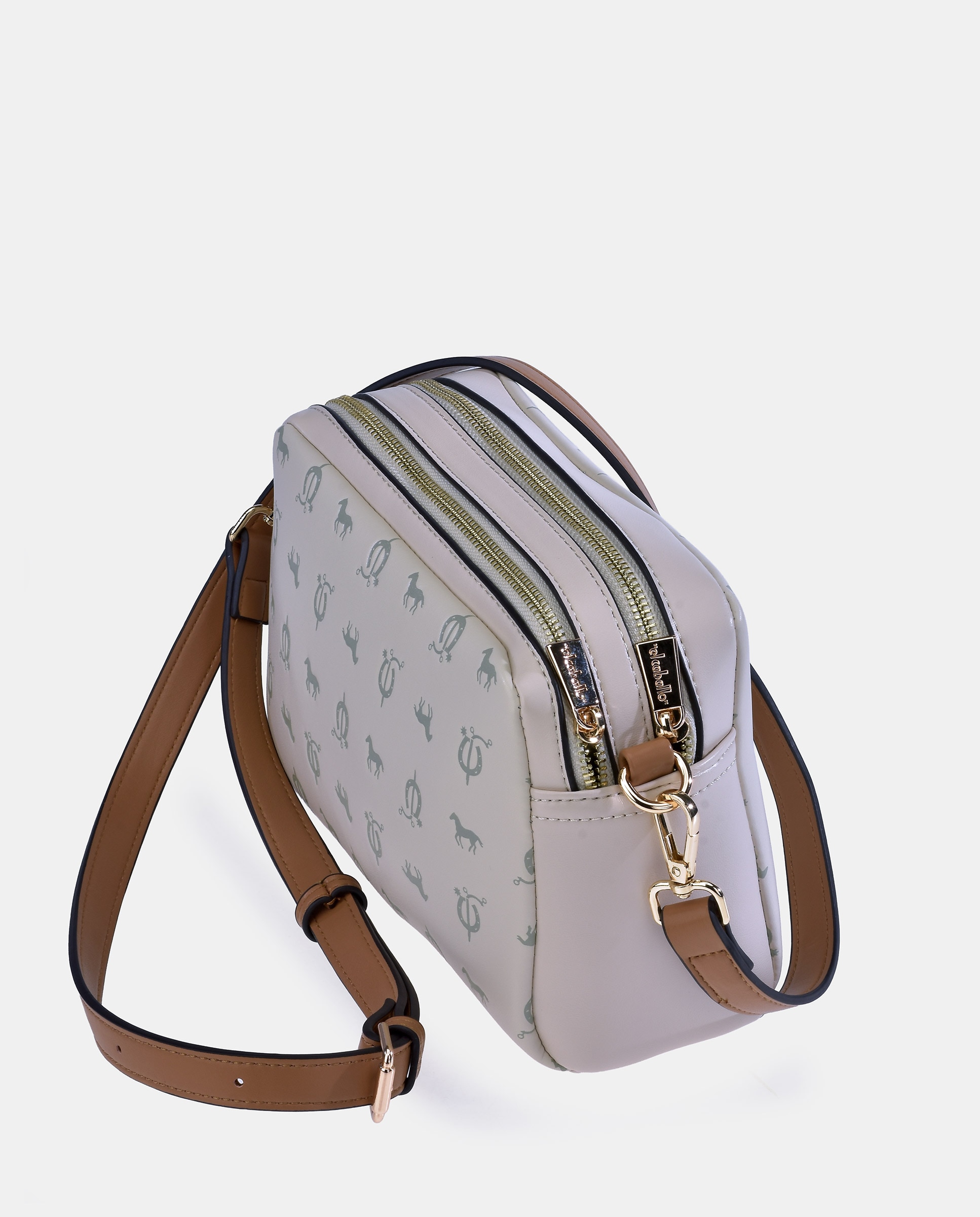 Mala Crossbody em PU com Efeito de Logótipo Branco-gelo-3