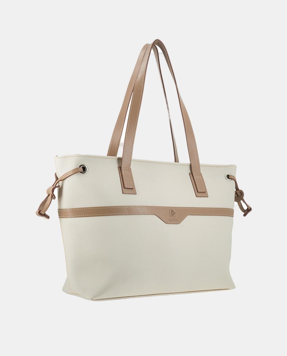 Mala Shopper com Alças Ajustáveis Bege-2